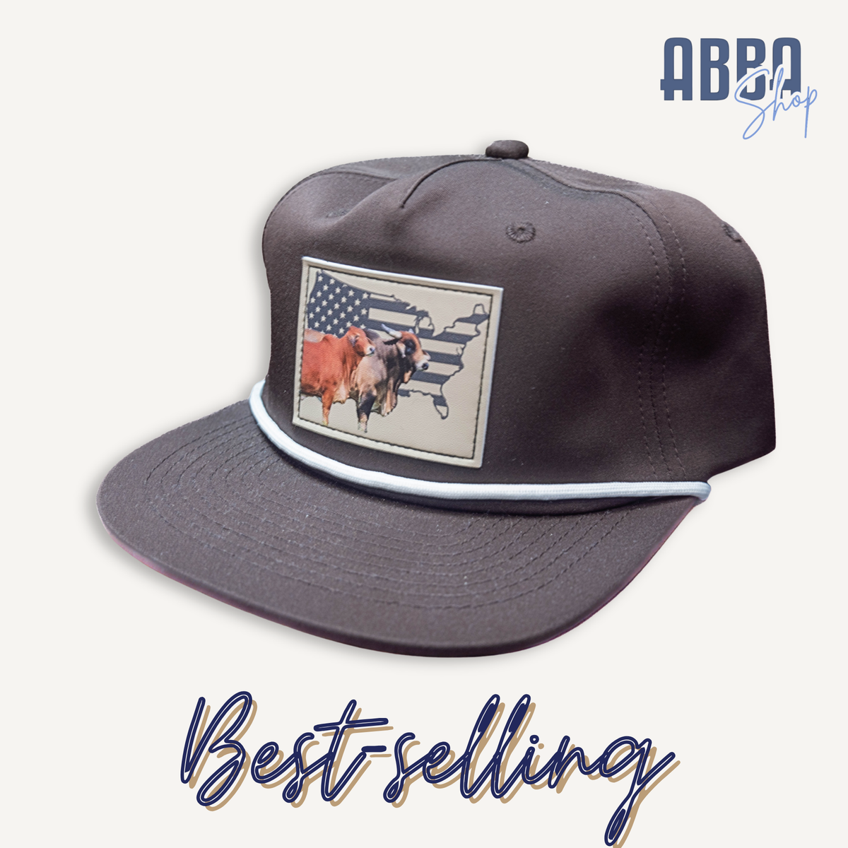 Red Brahman Leather Patch Hat - Chocolate