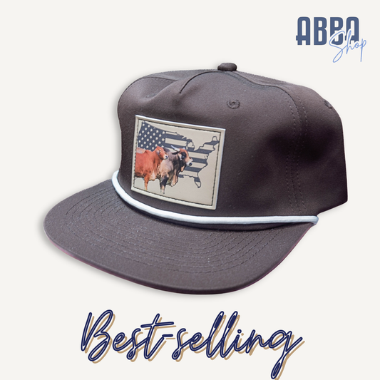 Red Brahman Leather Patch Hat - Chocolate