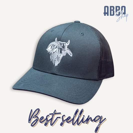 - Silver Retro Bull Black Hat